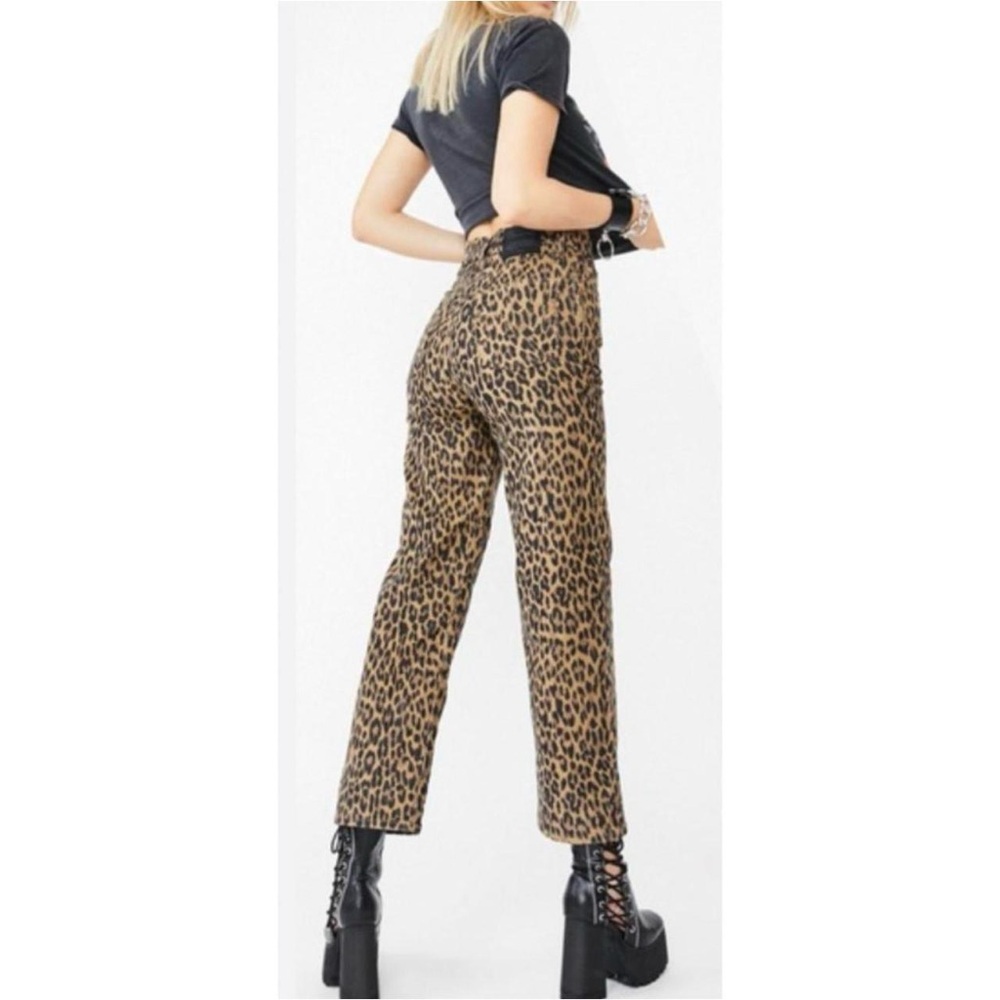 Levi's Women's Straight Leg Leopard Print Pants - Tan & Black